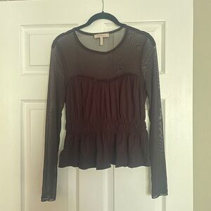 Elegant Black Sheer Women's Top